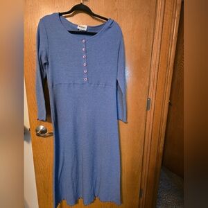 Hanes Signature Collection Blue Knitted Dress Medium-Vintage